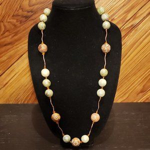 New Handmade Agate and Lucite Artisan Necklace